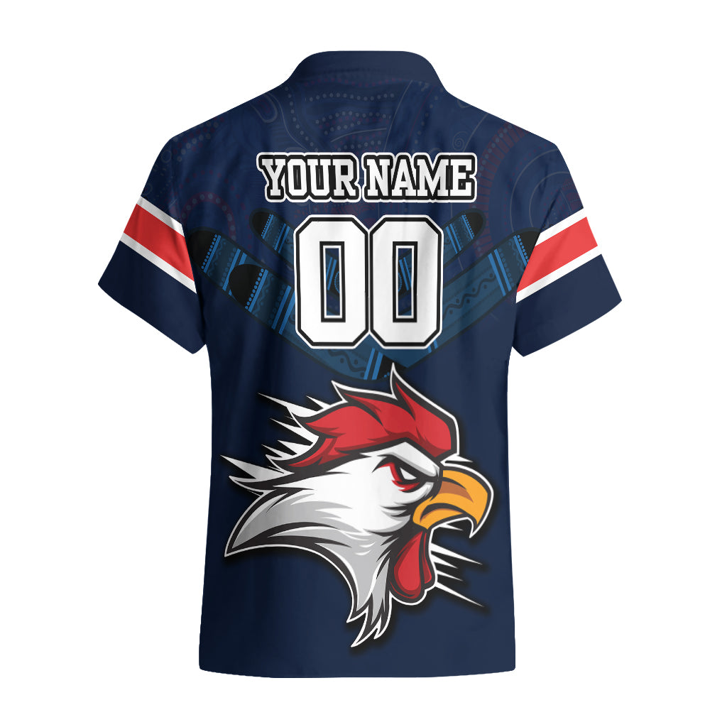 Custom Roosters Permier 2023 Hawaiian Shirt NRL Mascot with Aboriginal - Vibe Hoodie Shop