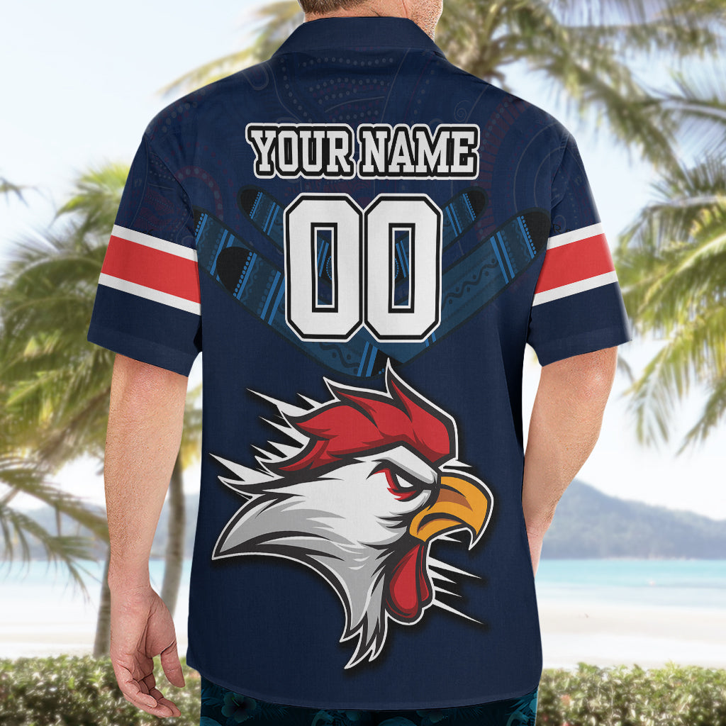 Custom Roosters Permier 2023 Hawaiian Shirt NRL Mascot with Aboriginal - Vibe Hoodie Shop