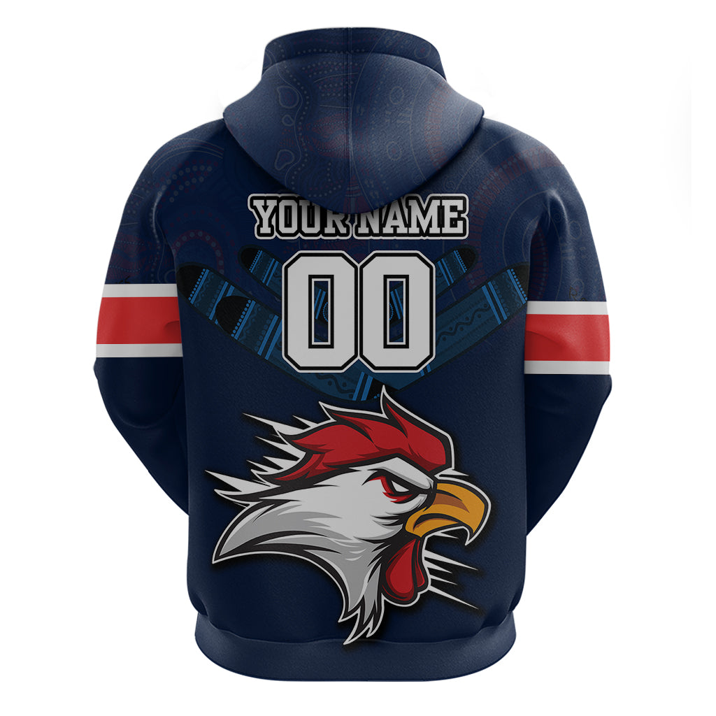 Custom Roosters Permier 2023 Hoodie NRL Mascot with Aboriginal LT9 - Vibe Hoodie Shop