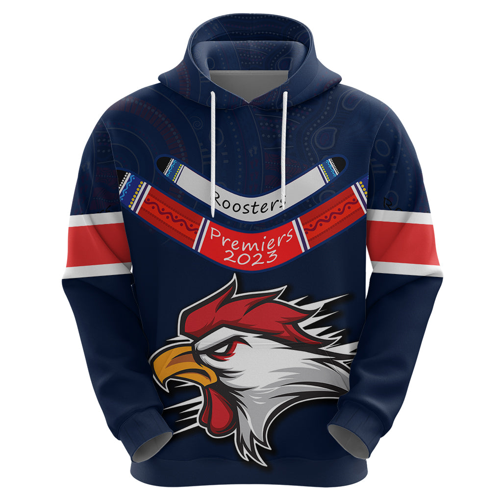 Custom Roosters Permier 2023 Hoodie NRL Mascot with Aboriginal LT9 - Vibe Hoodie Shop