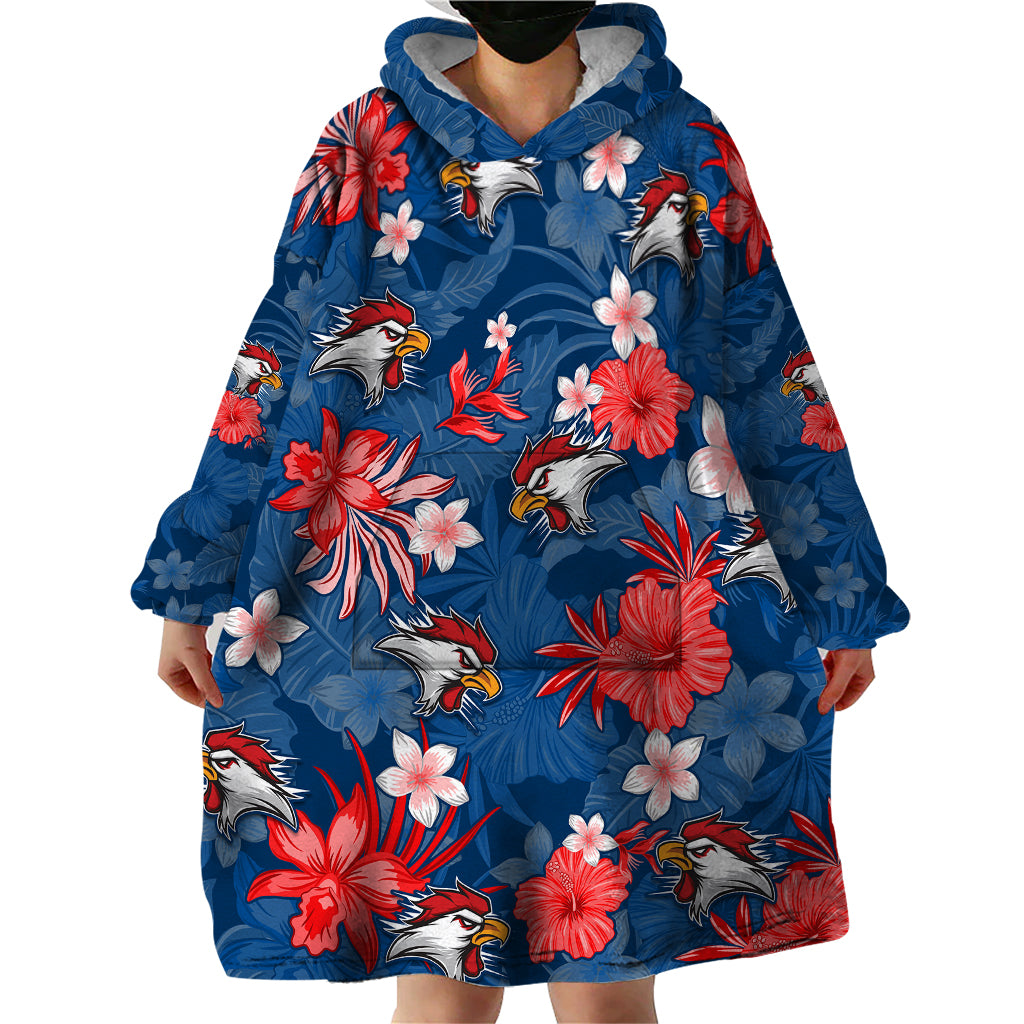 Roosters Rugby Wearable Blanket Hoodie Beautiful Floral Pattern Spring Summer Vibe - Vibe Hoodie Shop