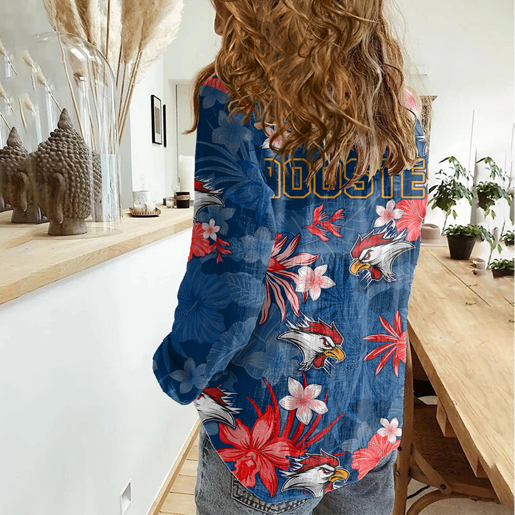 Roosters Rugby Women Casual Shirt Beautiful Floral Pattern Spring Summer Vibe - Vibe Hoodie Shop