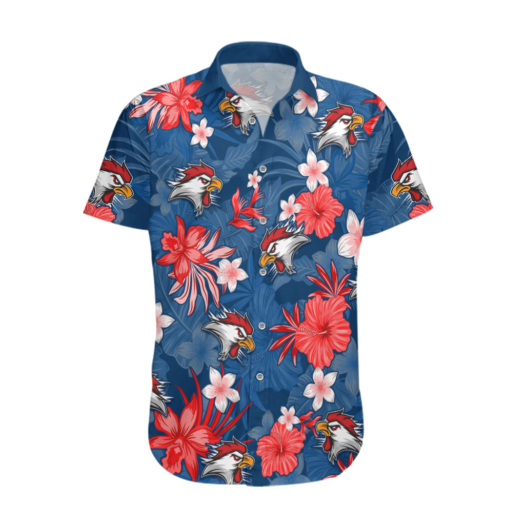 Custom Roosters Rugby Hawaiian Shirt Beautiful Floral Pattern Spring Summer Vibe - Vibe Hoodie Shop