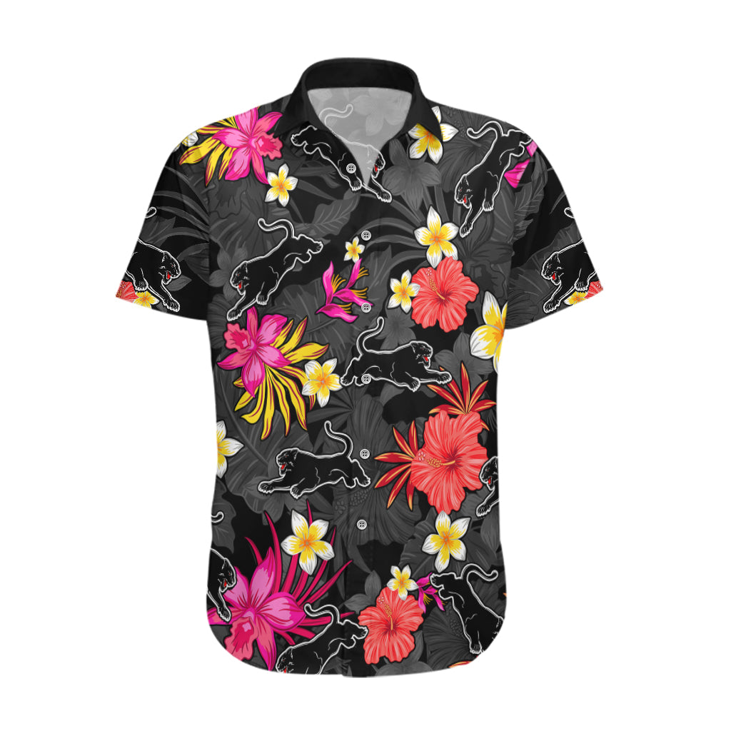 Panthers Rugby Hawaiian Shirt Beautiful Floral Pattern Spring Summer Vibe - Vibe Hoodie Shop