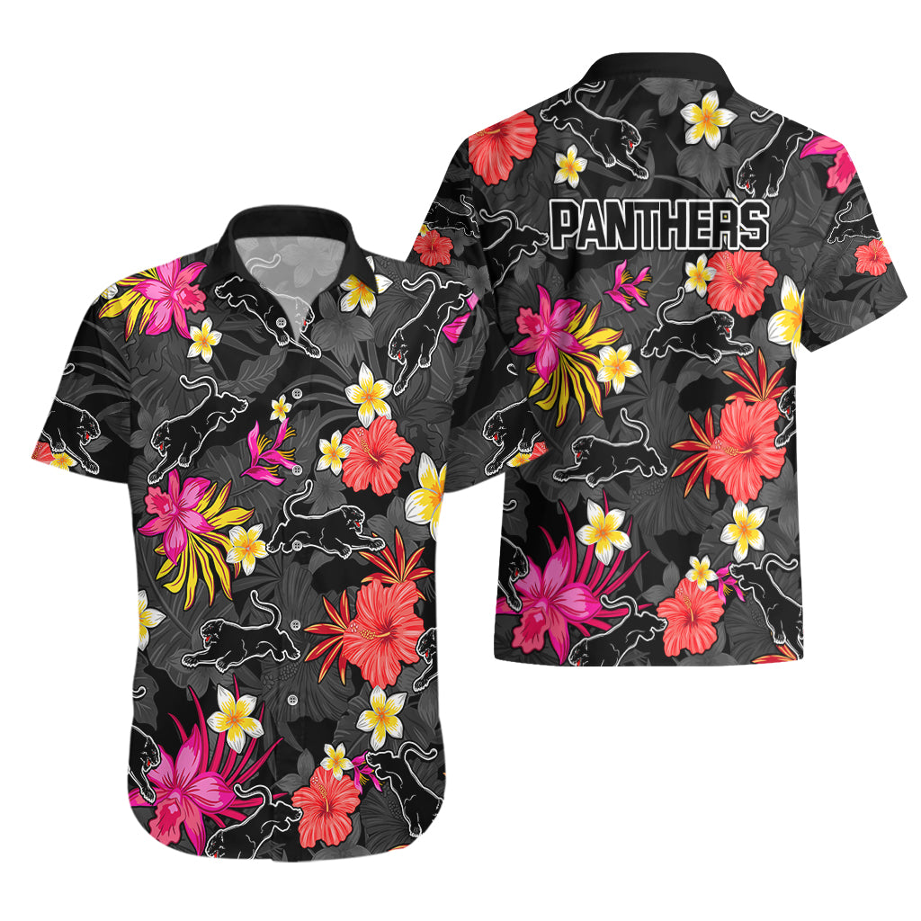 Panthers Rugby Hawaiian Shirt Beautiful Floral Pattern Spring Summer Vibe - Vibe Hoodie Shop