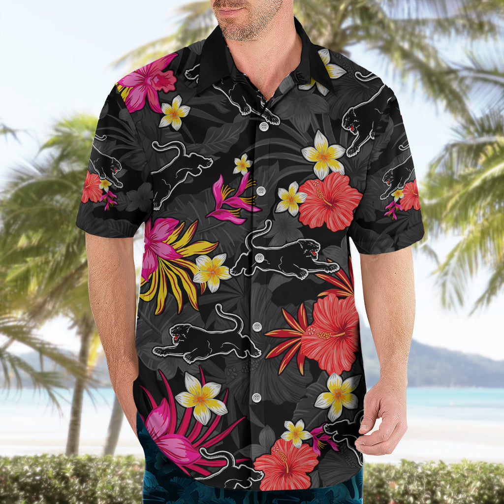 Panthers Rugby Hawaiian Shirt Beautiful Floral Pattern Spring Summer Vibe - Vibe Hoodie Shop