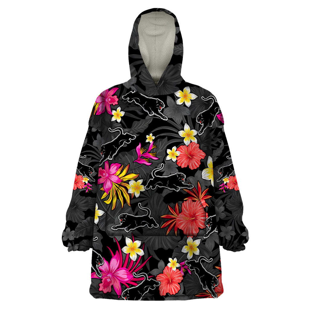 Panthers Rugby Wearable Blanket Hoodie Beautiful Floral Pattern Spring Summer Vibe - Vibe Hoodie Shop