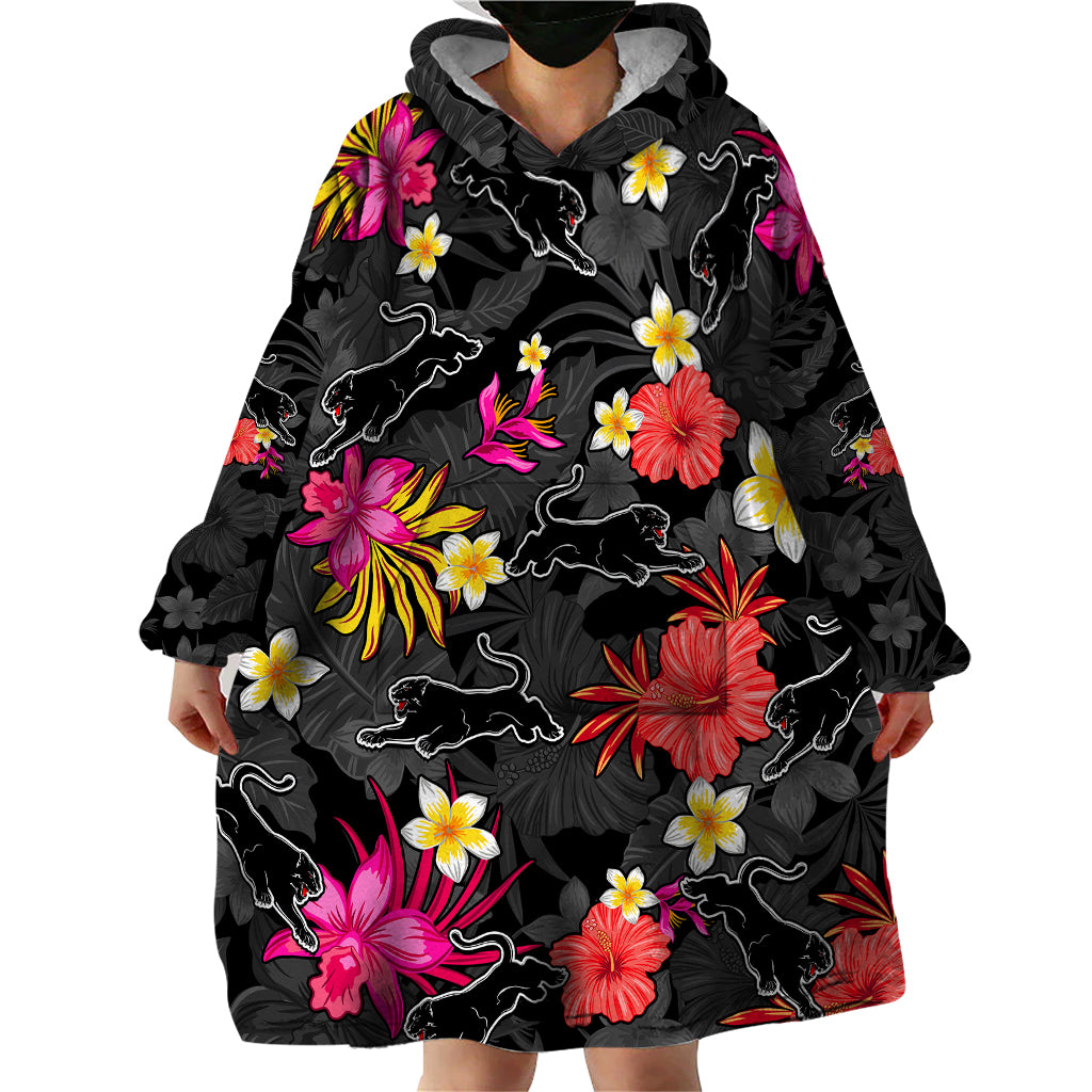 Panthers Rugby Wearable Blanket Hoodie Beautiful Floral Pattern Spring Summer Vibe - Vibe Hoodie Shop