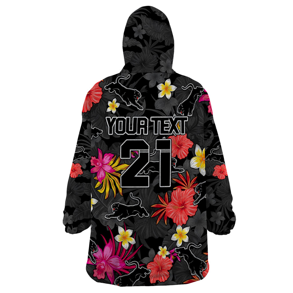 Custom Panthers Rugby Wearable Blanket Hoodie Beautiful Floral Pattern Spring Summer Vibe - Vibe Hoodie Shop