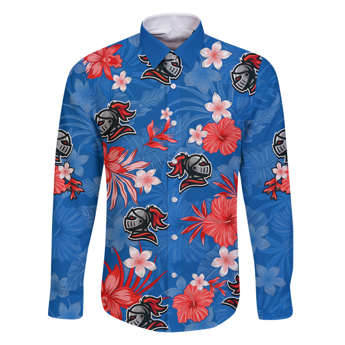 custom-knights-rugby-family-matching-long-sleeve-bodycon-dress-and-hawaiian-shirt-beautiful-floral-pattern-spring-summer-vibe