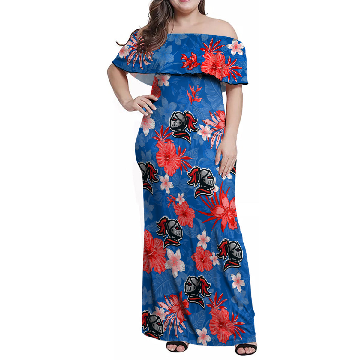 custom-knights-rugby-family-matching-off-shoulder-maxi-dress-and-hawaiian-shirt-beautiful-floral-pattern-spring-summer-vibe