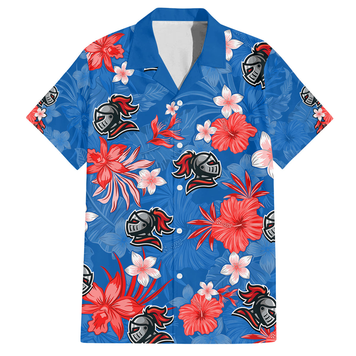 custom-knights-rugby-family-matching-off-shoulder-short-dress-and-hawaiian-shirt-beautiful-floral-pattern-spring-summer-vibe