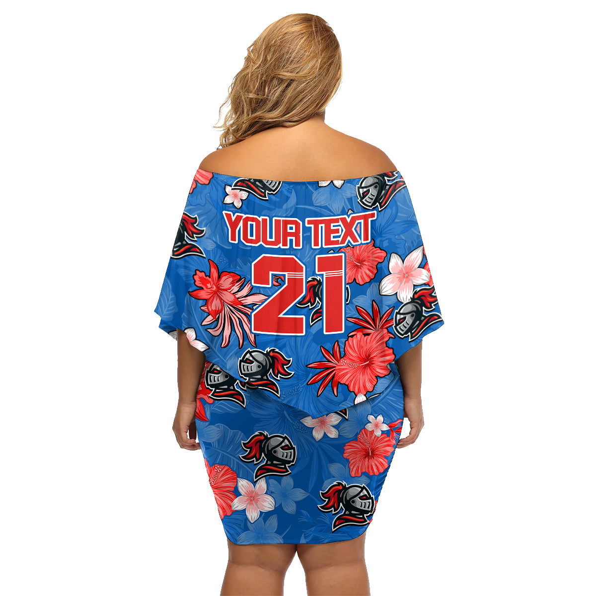 custom-knights-rugby-family-matching-off-shoulder-short-dress-and-hawaiian-shirt-beautiful-floral-pattern-spring-summer-vibe