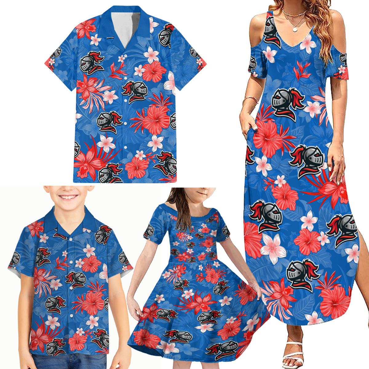 custom-knights-rugby-family-matching-summer-maxi-dress-and-hawaiian-shirt-beautiful-floral-pattern-spring-summer-vibe