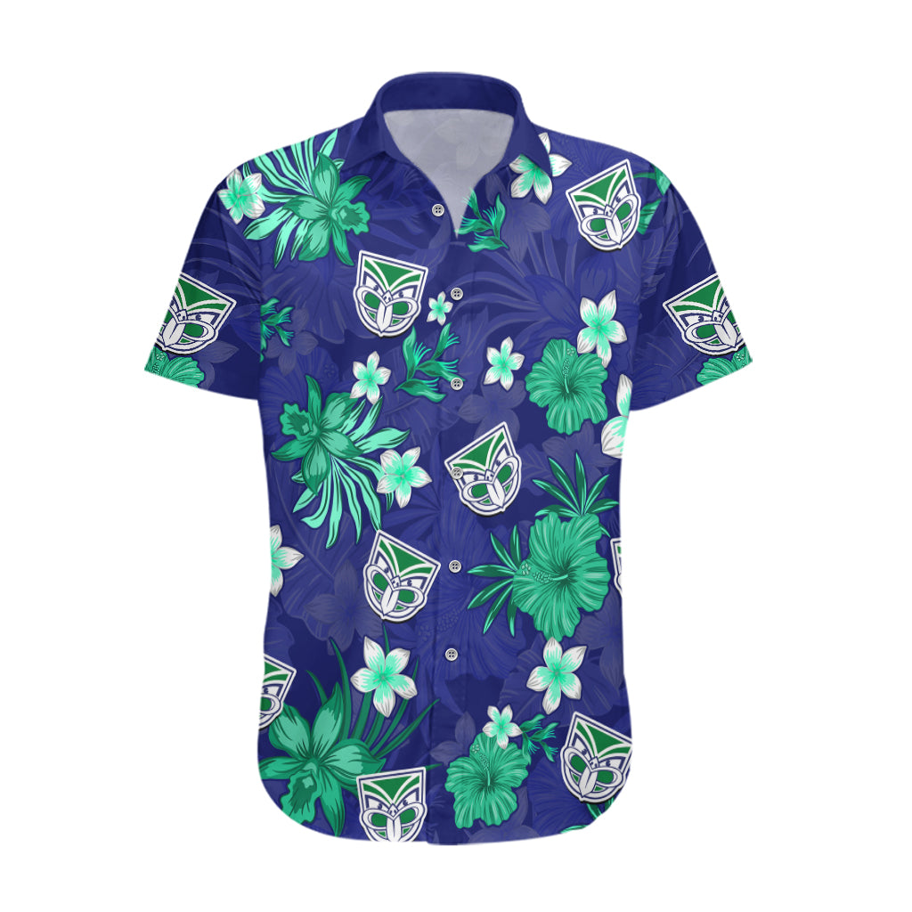 Warriors Rugby Hawaiian Shirt Beautiful Floral Pattern Spring Summer Vibe - Vibe Hoodie Shop