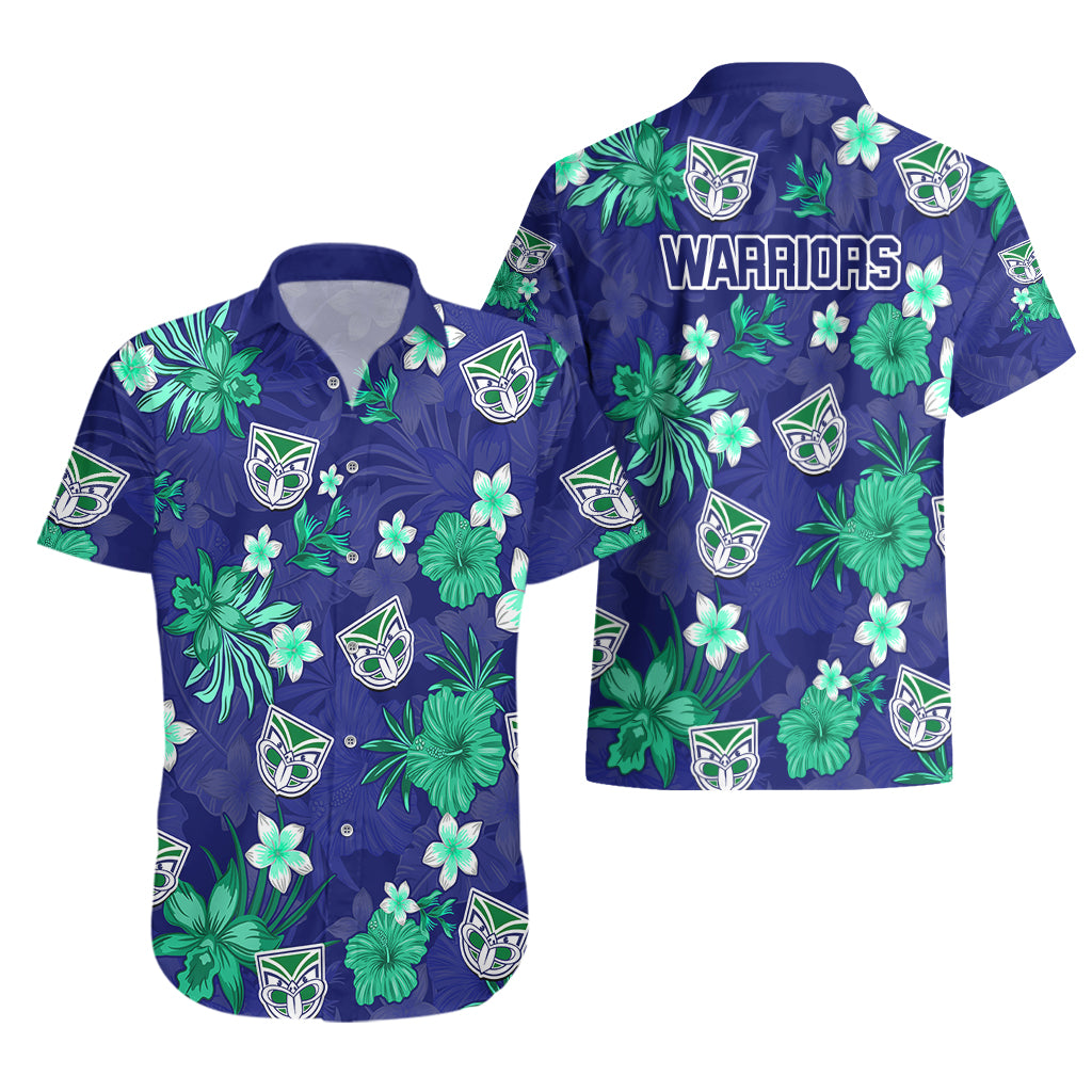 Warriors Rugby Hawaiian Shirt Beautiful Floral Pattern Spring Summer Vibe - Vibe Hoodie Shop