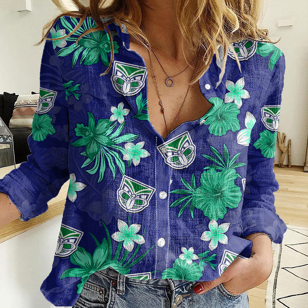 Warriors Rugby Women Casual Shirt Beautiful Floral Pattern Spring Summer Vibe - Vibe Hoodie Shop