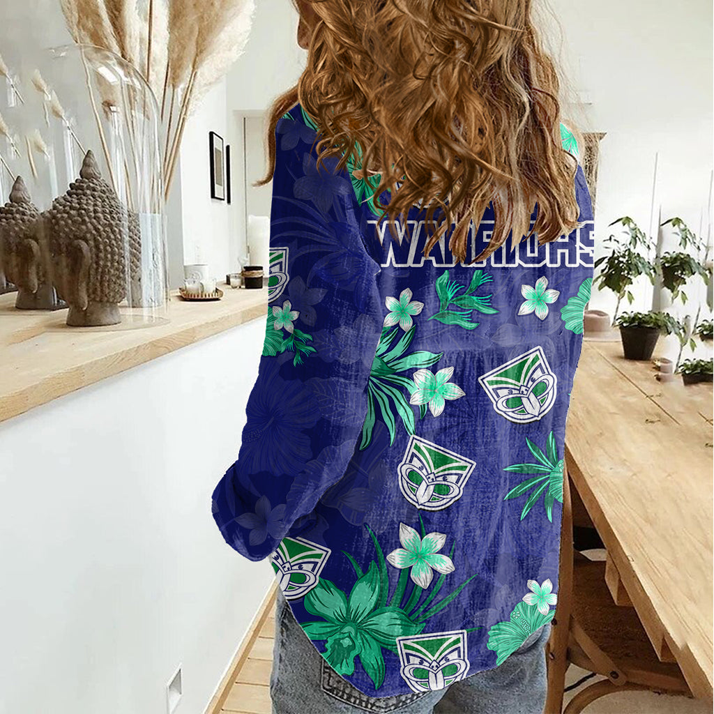 Warriors Rugby Women Casual Shirt Beautiful Floral Pattern Spring Summer Vibe - Vibe Hoodie Shop
