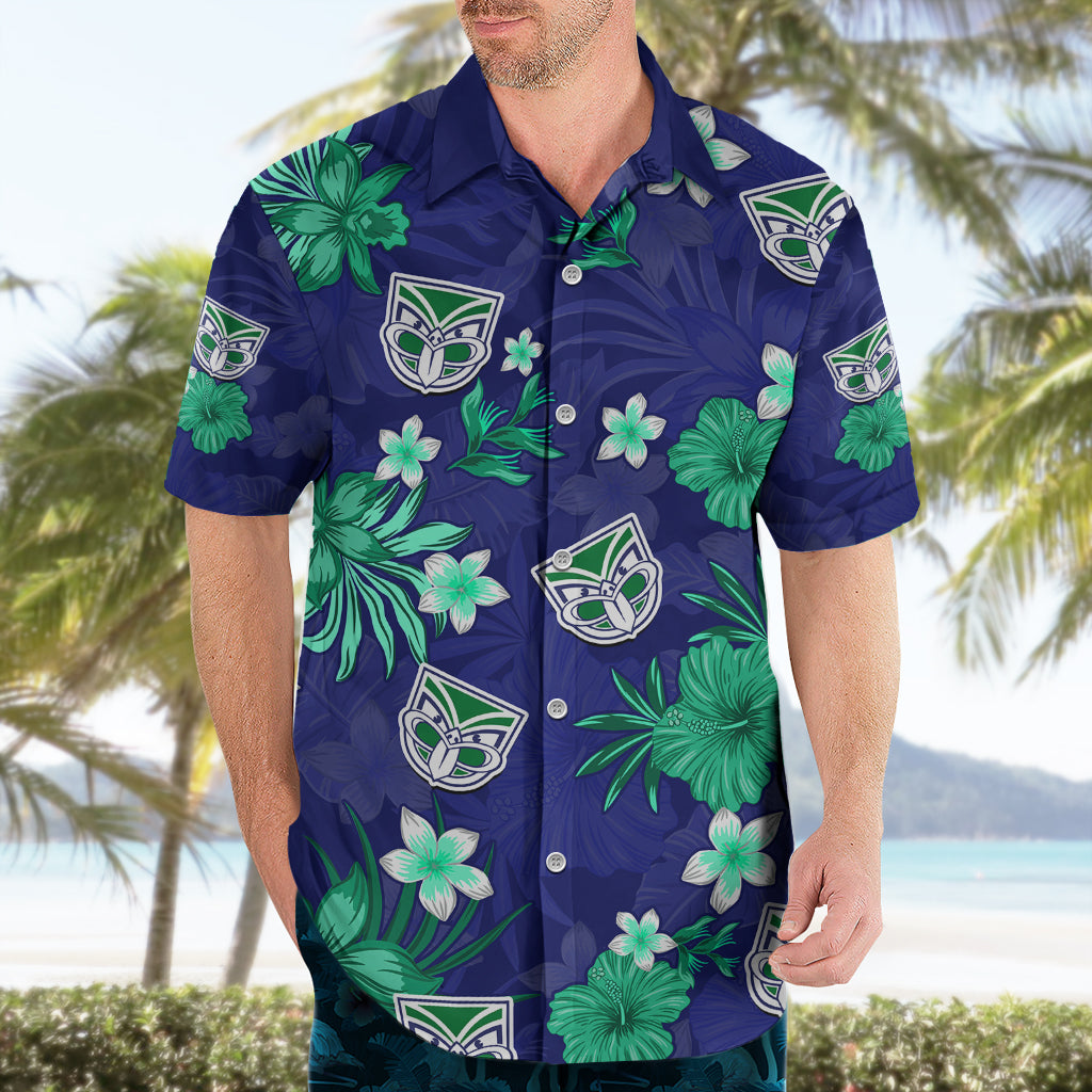 Custom Warriors Rugby Hawaiian Shirt Beautiful Floral Pattern Spring Summer Vibe - Vibe Hoodie Shop