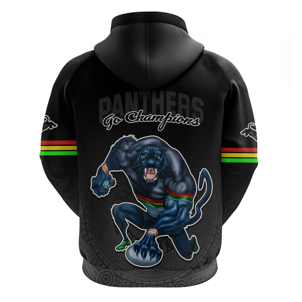 Panthers Premier 2023 Hoodie Mascot with NRL Trophy Black Version LT9 - Vibe Hoodie Shop