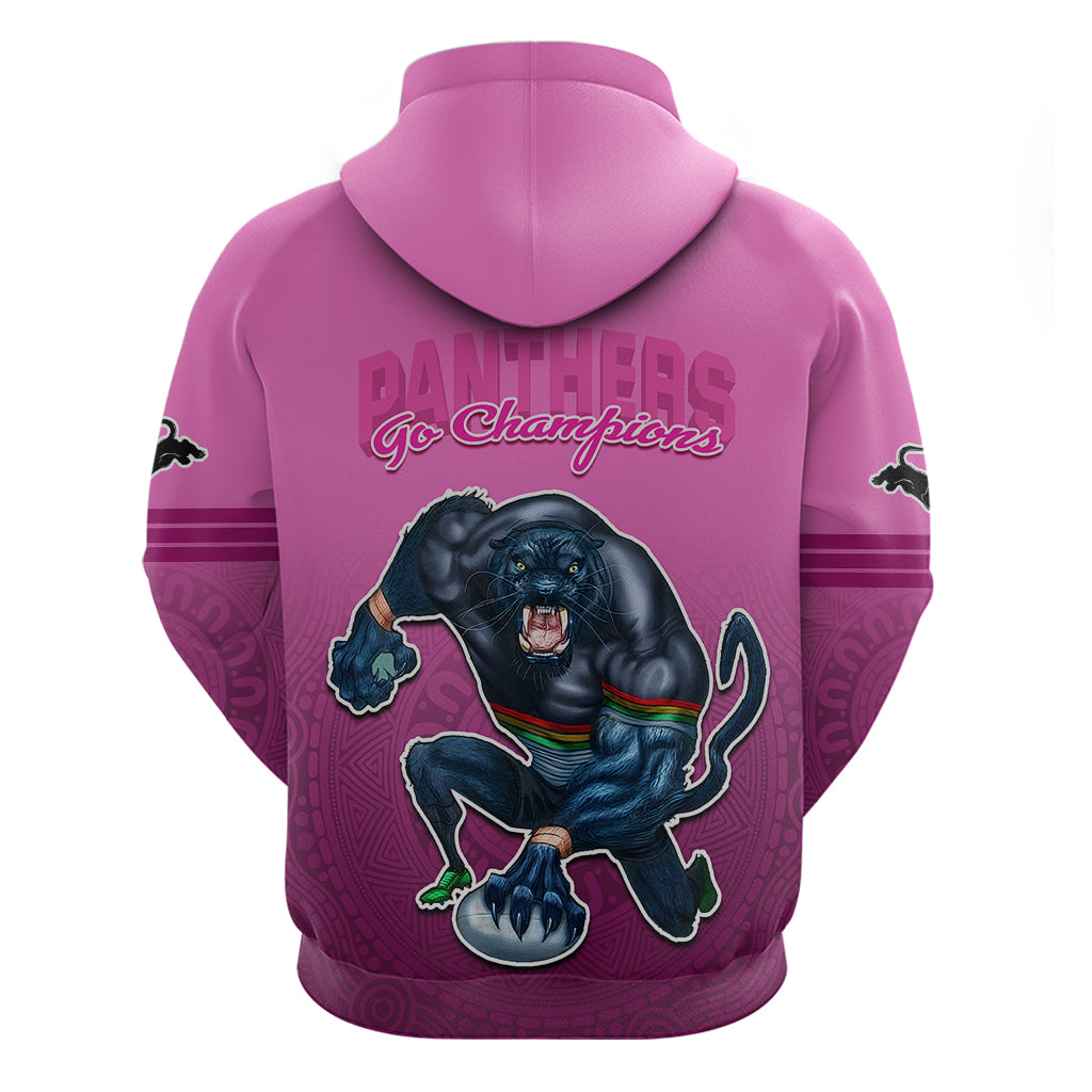 Panthers Premier 2023 Hoodie Mascot with NRL Trophy Pink Version LT9 - Vibe Hoodie Shop