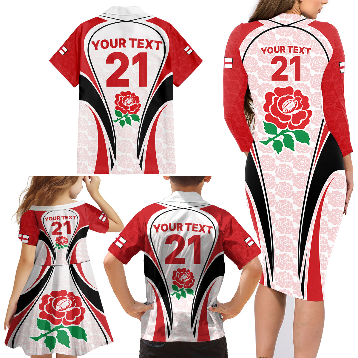 custom-england-rugby-family-matching-long-sleeve-bodycon-dress-and-hawaiian-shirt-come-on-red-rose-word-cup-2023