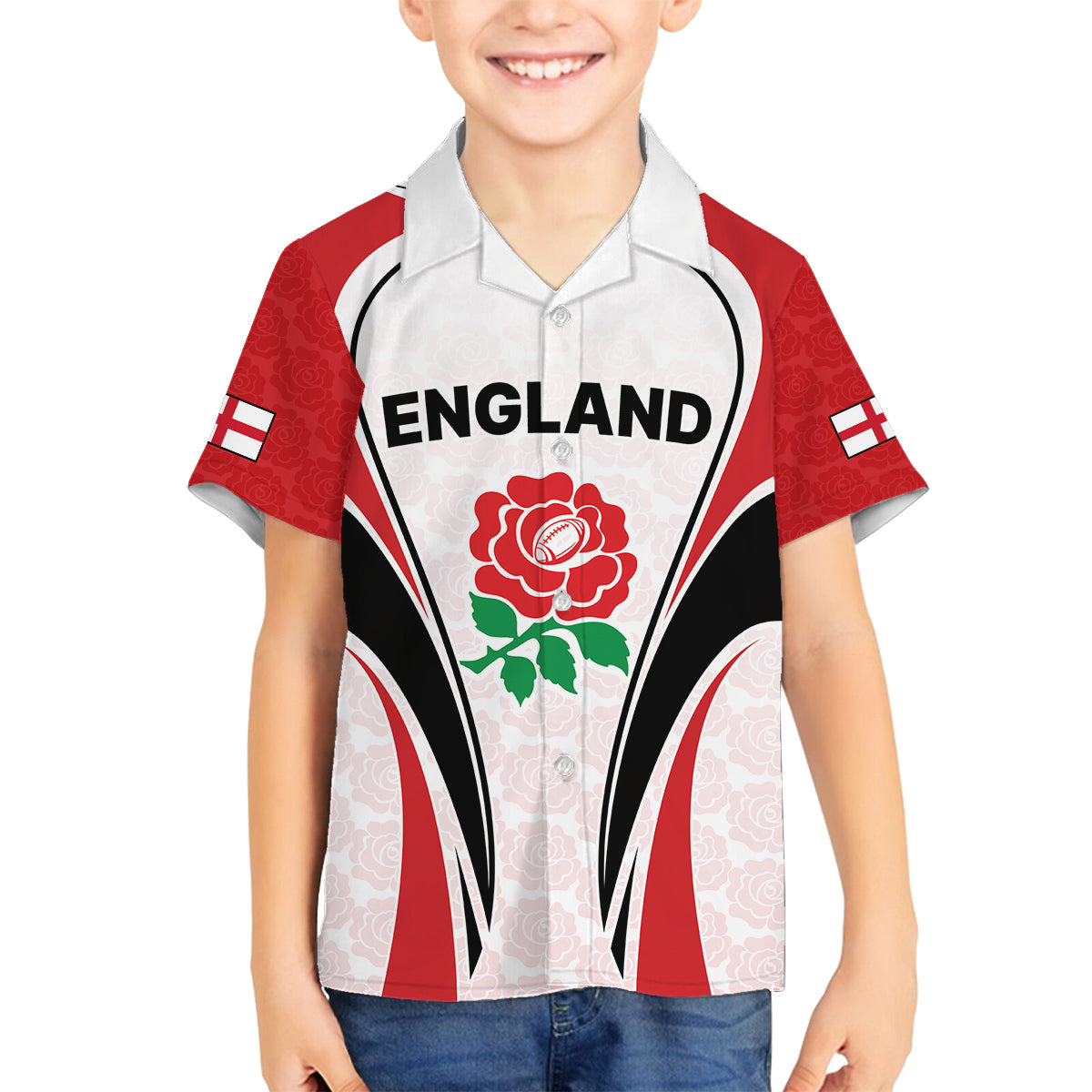 custom-england-rugby-family-matching-long-sleeve-bodycon-dress-and-hawaiian-shirt-come-on-red-rose-word-cup-2023