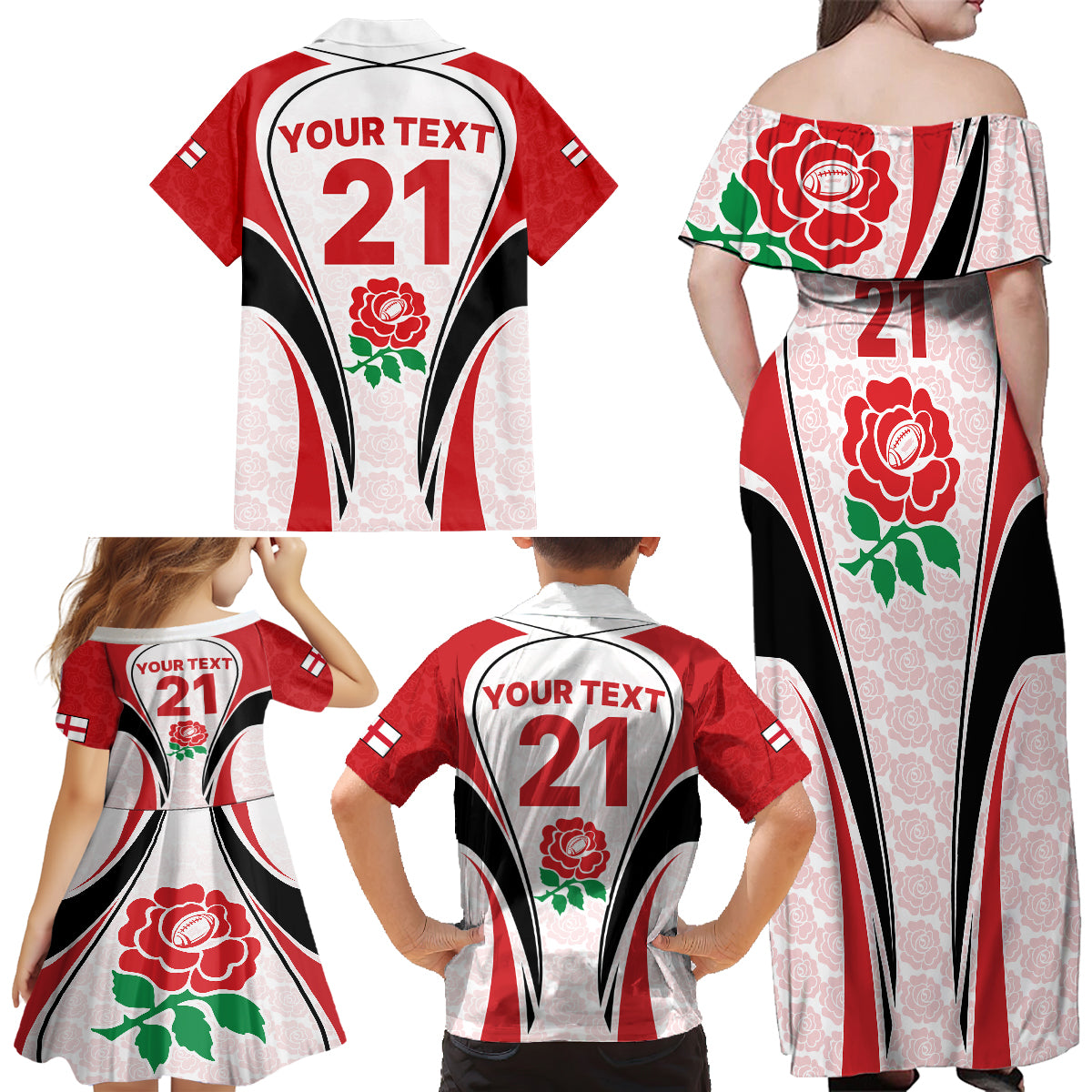 custom-england-rugby-family-matching-off-shoulder-long-sleeve-dress-and-hawaiian-shirt-come-on-red-rose-word-cup-2023