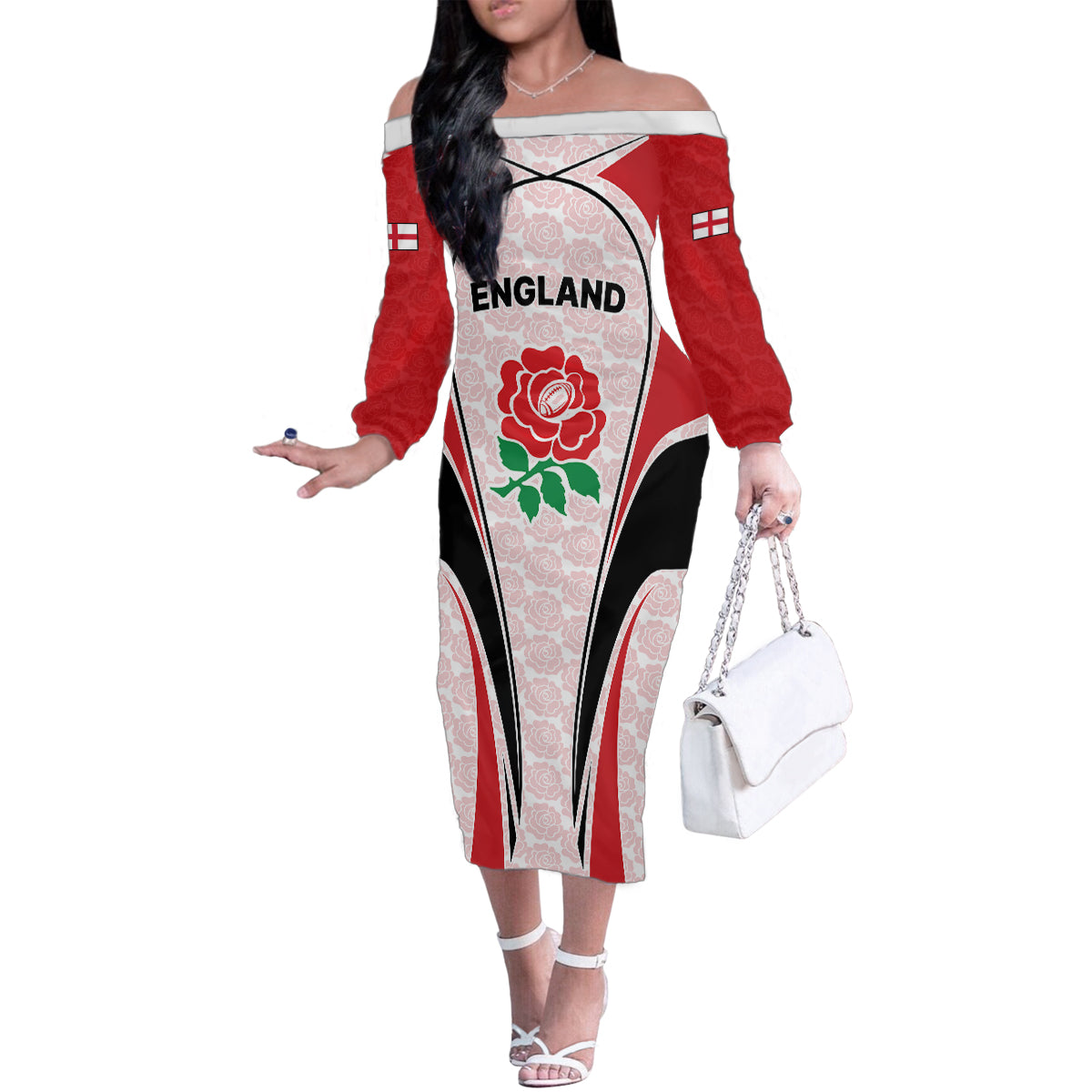 custom-england-rugby-family-matching-off-shoulder-long-sleeve-dress-and-hawaiian-shirt-come-on-red-rose-word-cup-2023