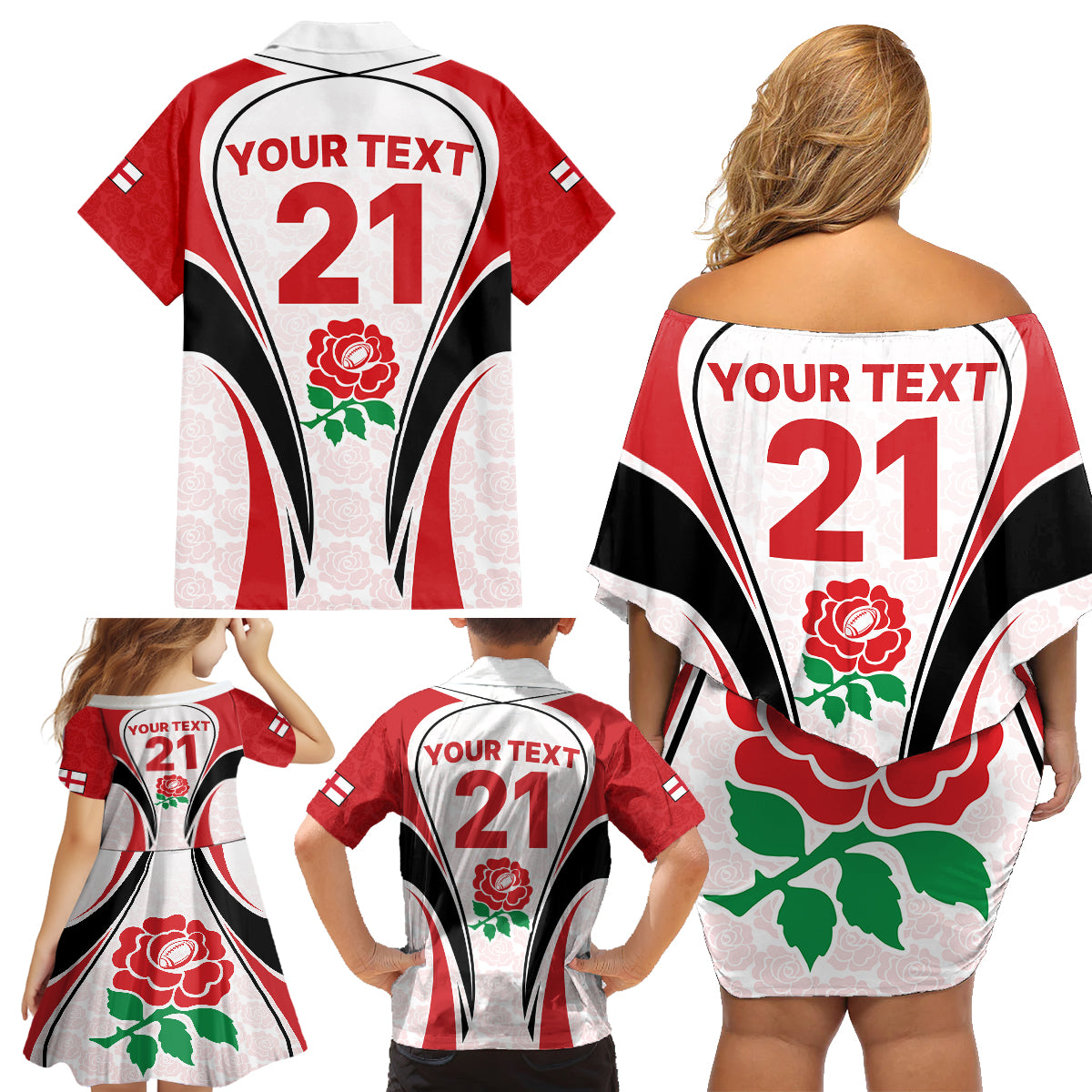 custom-england-rugby-family-matching-off-shoulder-short-dress-and-hawaiian-shirt-come-on-red-rose-word-cup-2023