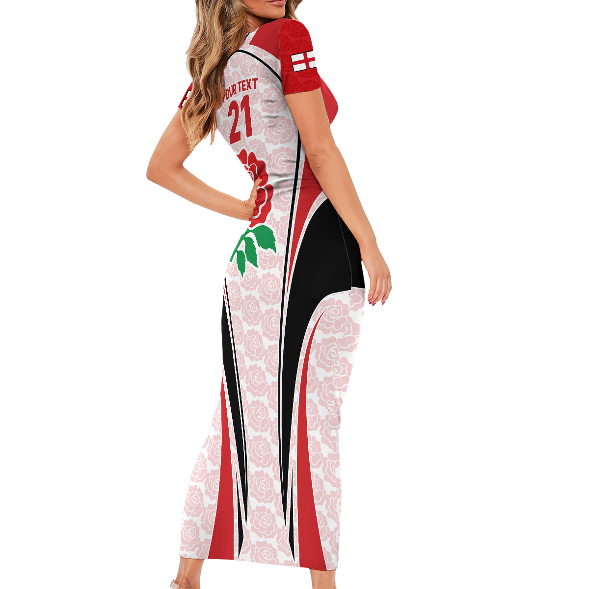 custom-england-rugby-family-matching-short-sleeve-bodycon-dress-and-hawaiian-shirt-come-on-red-rose-word-cup-2023