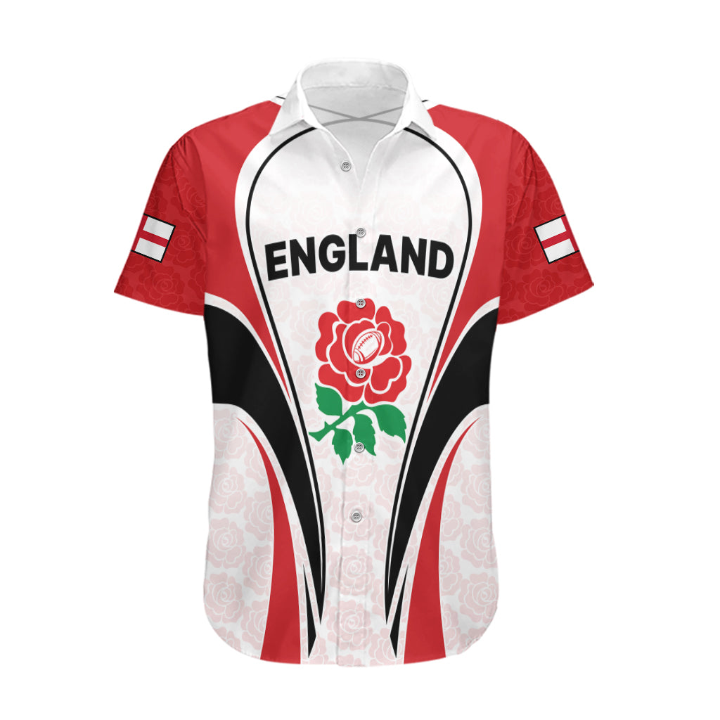 Custom England Rugby Hawaiian Shirt Come On Red Rose Word Cup 2023 - Vibe Hoodie Shop