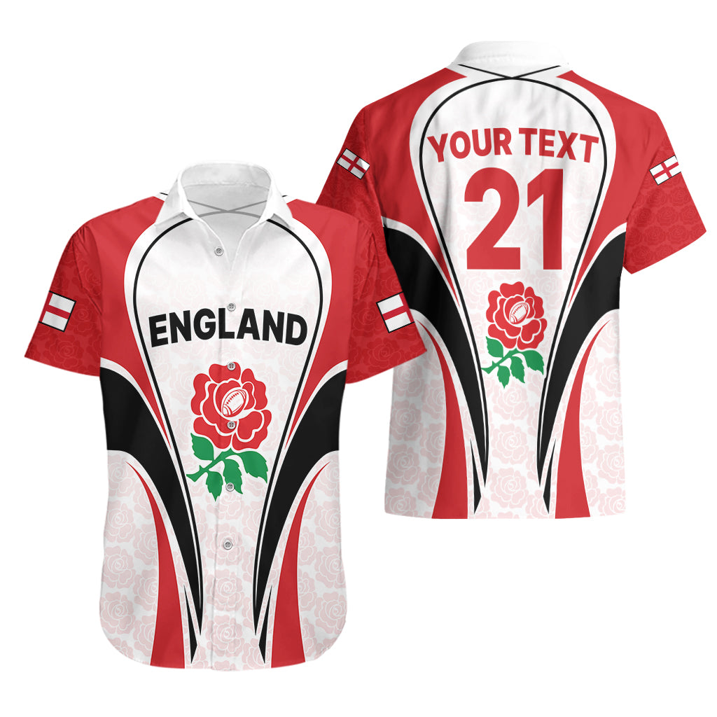 Custom England Rugby Hawaiian Shirt Come On Red Rose Word Cup 2023 - Vibe Hoodie Shop