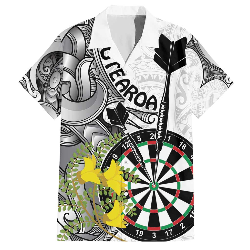 Personalised New Zealand Darts Hawaiian Shirt Kowhai Floral with Maori Tattoo - Vibe Hoodie Shop