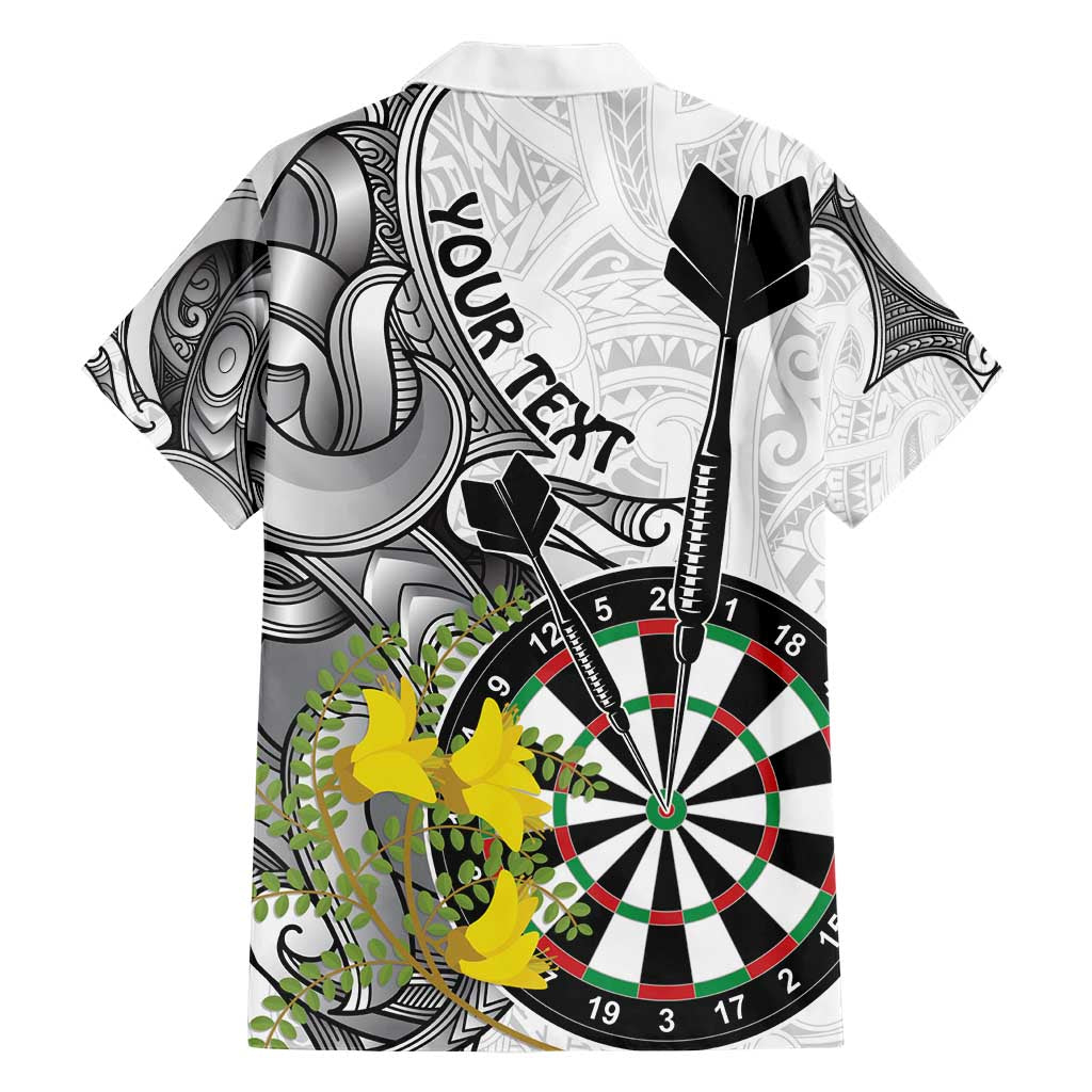 Personalised New Zealand Darts Hawaiian Shirt Kowhai Floral with Maori Tattoo - Vibe Hoodie Shop