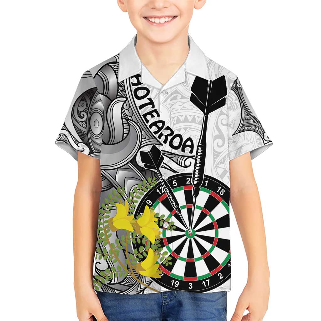 Personalised New Zealand Darts Hawaiian Shirt Kowhai Floral with Maori Tattoo - Vibe Hoodie Shop