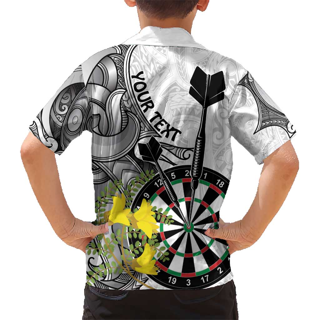 Personalised New Zealand Darts Hawaiian Shirt Kowhai Floral with Maori Tattoo - Vibe Hoodie Shop