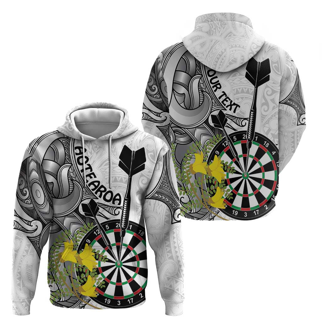 Personalised New Zealand Darts Hoodie Kowhai Floral with Maori Tattoo LT9 - Vibe Hoodie Shop