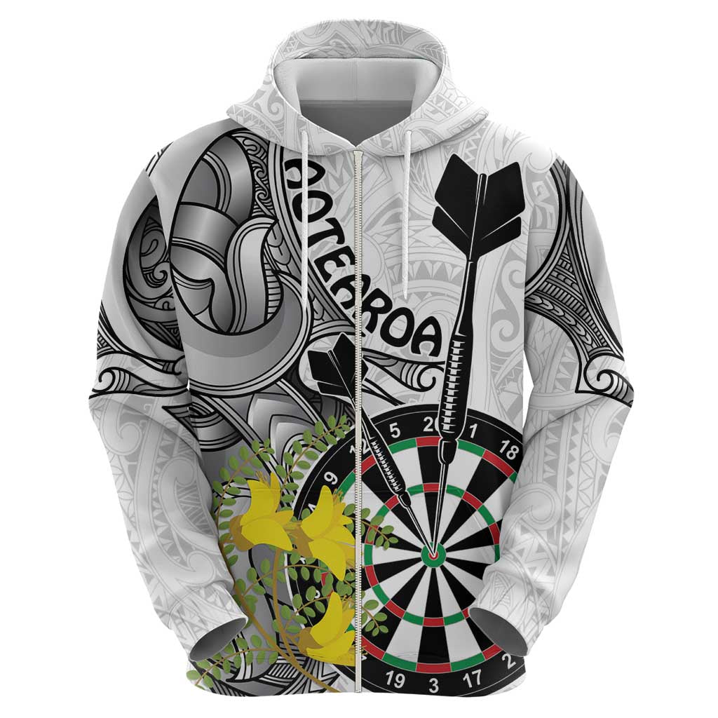 Personalised New Zealand Darts Hoodie Kowhai Floral with Maori Tattoo LT9 - Vibe Hoodie Shop
