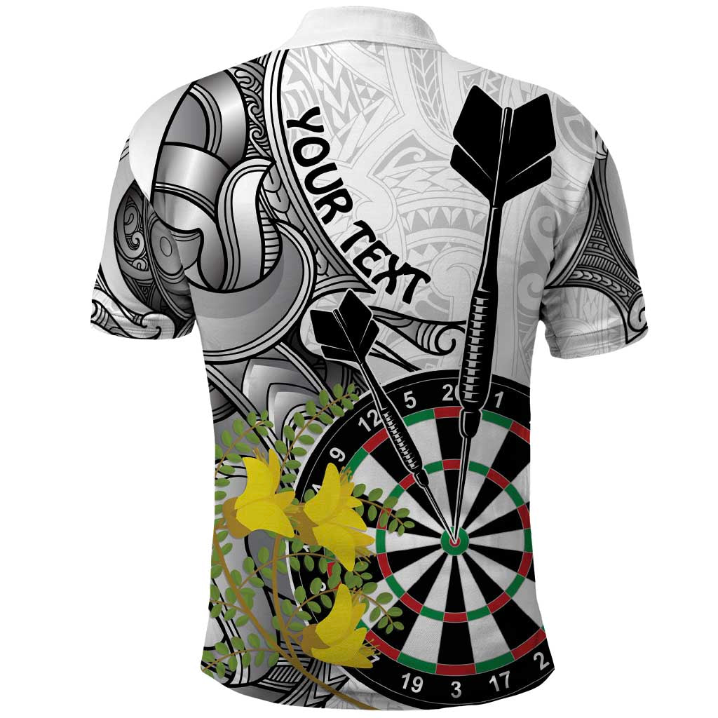 Personalised New Zealand Darts Polo Shirt Kowhai Floral with Maori Tattoo LT9 - Vibe Hoodie Shop