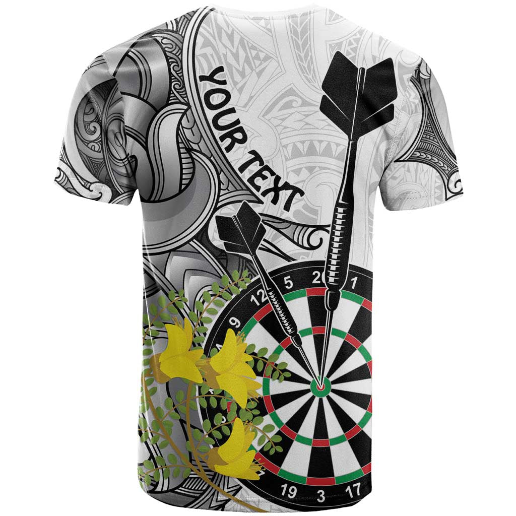 Personalised New Zealand Darts T Shirt Kowhai Floral with Maori Tattoo LT9 - Vibe Hoodie Shop