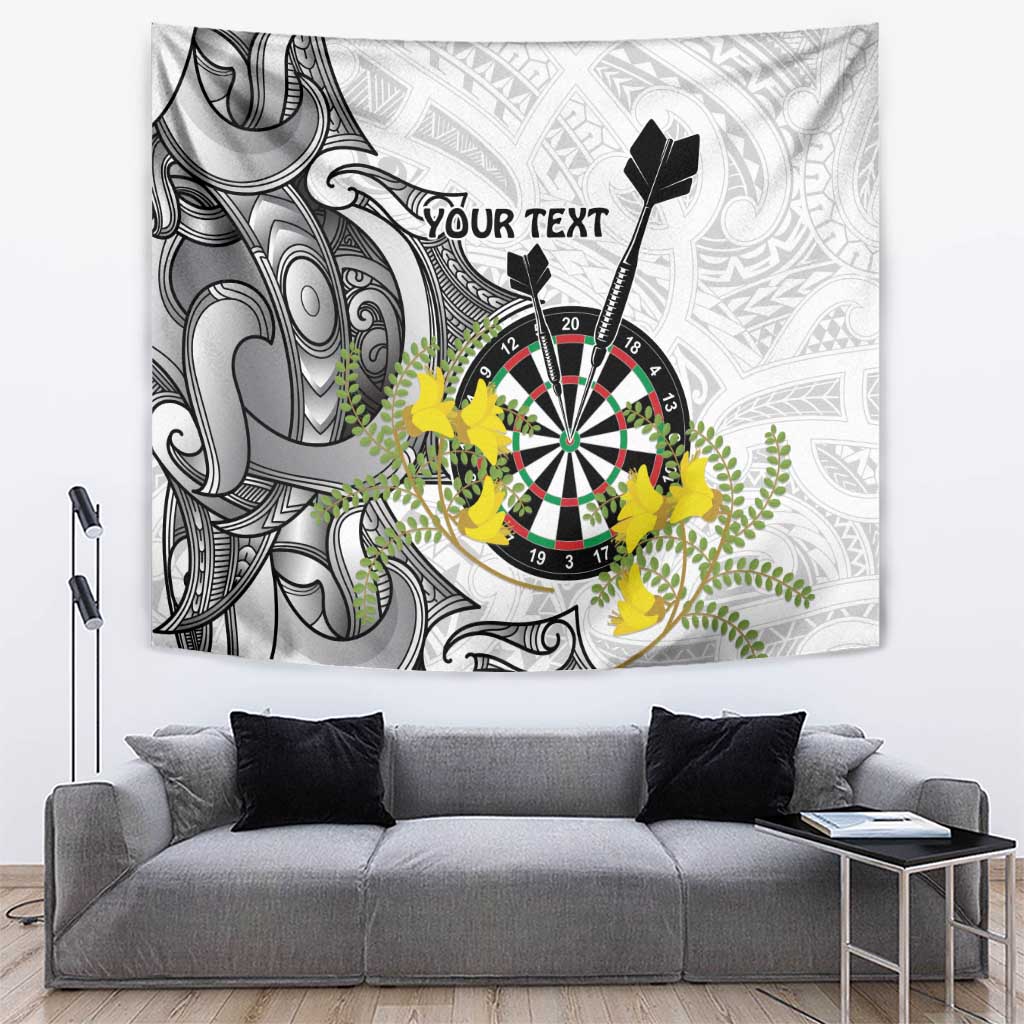 Personalised New Zealand Darts Tapestry Kowhai Floral with Maori Tattoo - Vibe Hoodie Shop