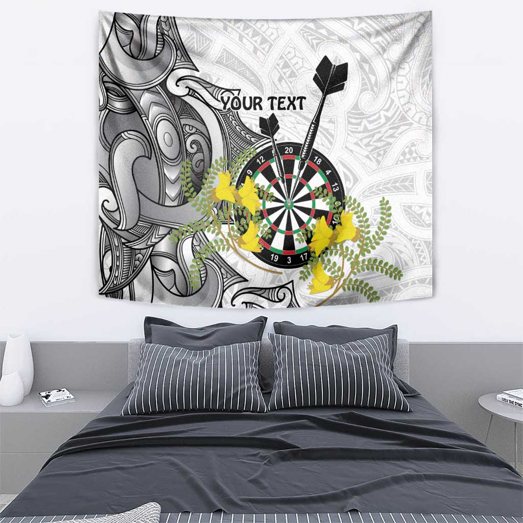 Personalised New Zealand Darts Tapestry Kowhai Floral with Maori Tattoo - Vibe Hoodie Shop