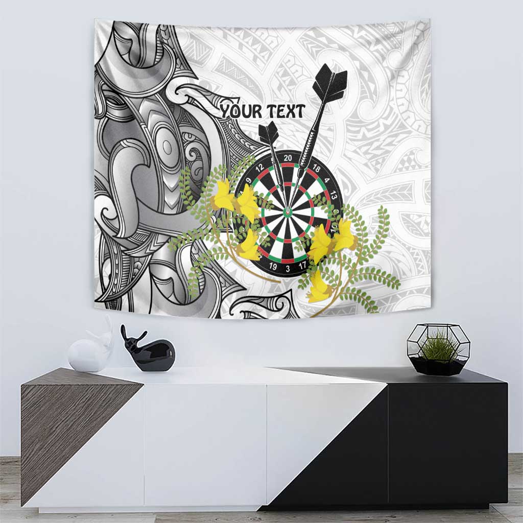 Personalised New Zealand Darts Tapestry Kowhai Floral with Maori Tattoo - Vibe Hoodie Shop