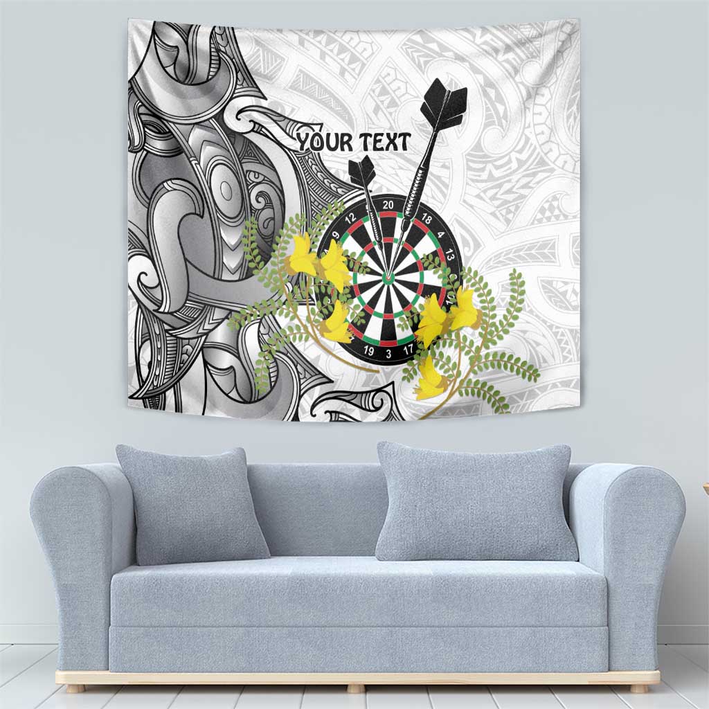 Personalised New Zealand Darts Tapestry Kowhai Floral with Maori Tattoo - Vibe Hoodie Shop