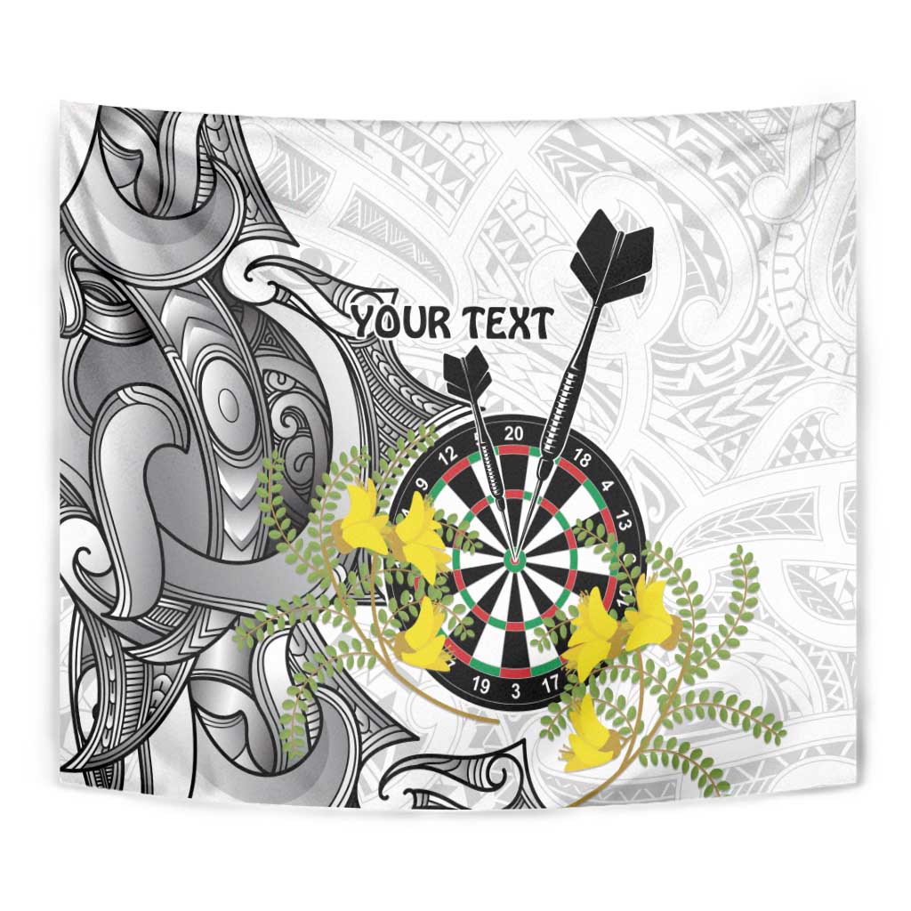 Personalised New Zealand Darts Tapestry Kowhai Floral with Maori Tattoo - Vibe Hoodie Shop