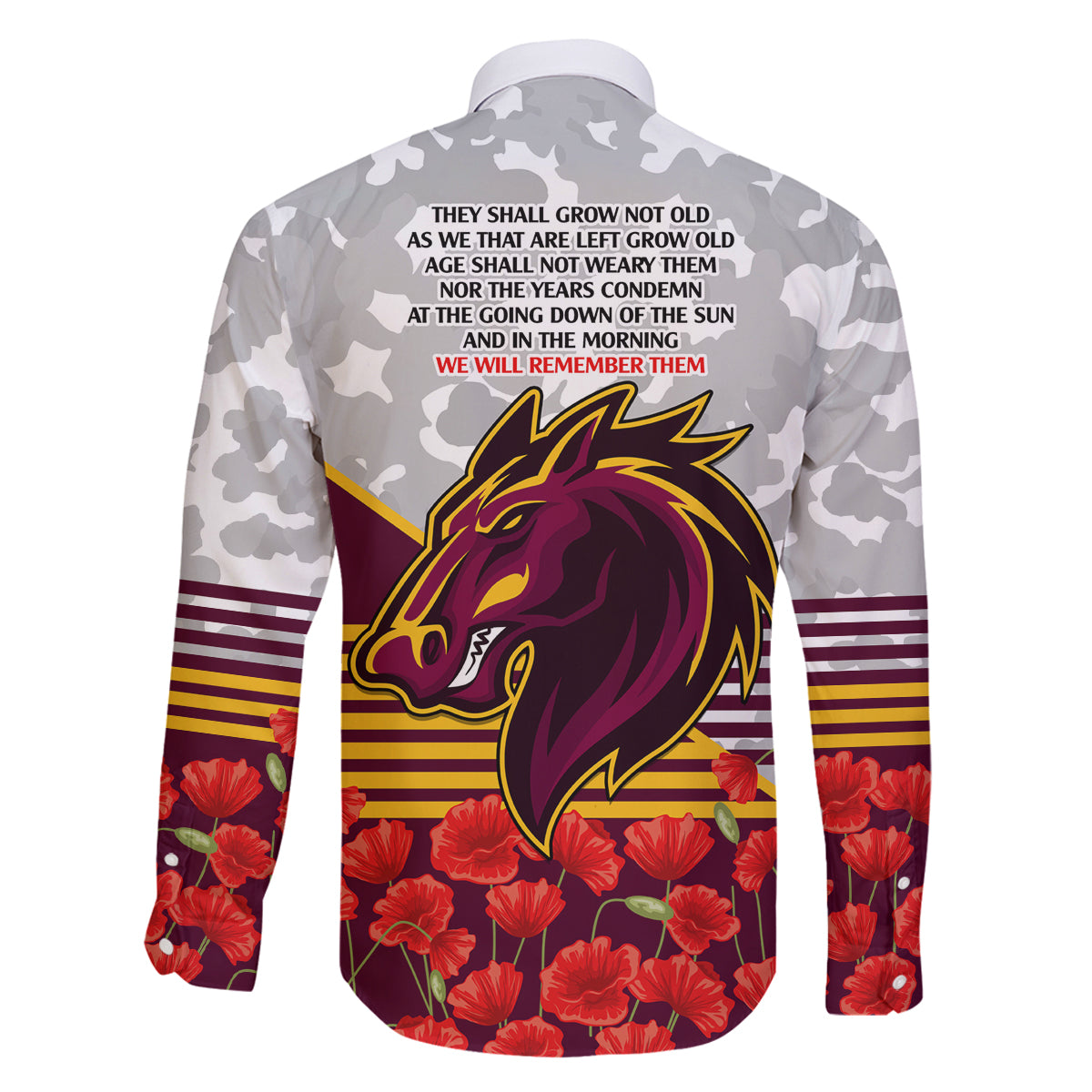 Broncos Rugby ANZAC Day 2024 Family Matching Long Sleeve Bodycon Dress and Hawaiian Shirt Camouflage Style