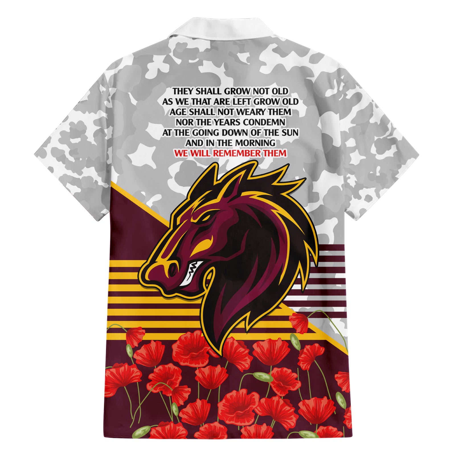 Broncos Rugby ANZAC Day 2024 Family Matching Short Sleeve Bodycon Dress and Hawaiian Shirt Camouflage Style