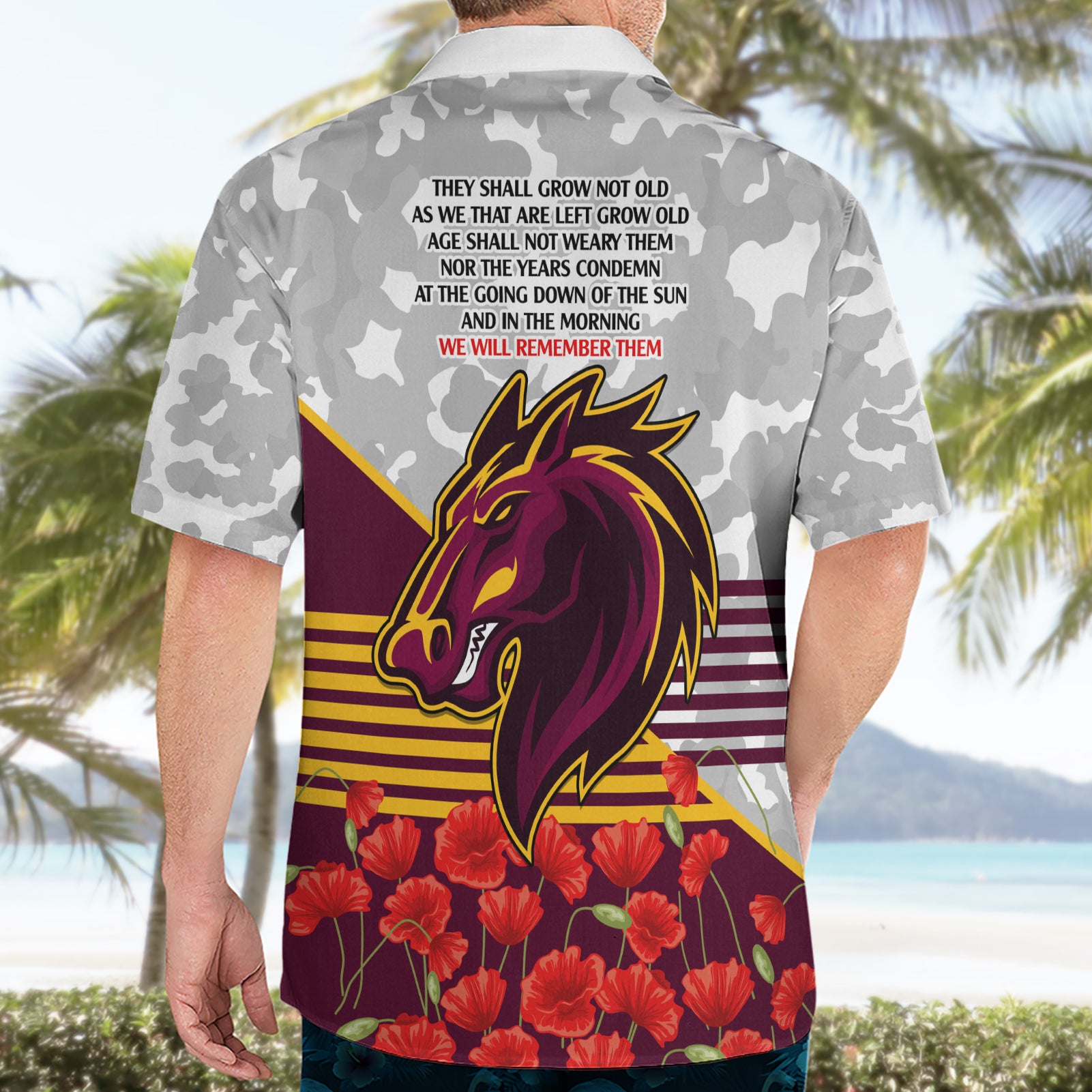 Broncos Rugby ANZAC Day 2024 Hawaiian Shirt Camouflage Style - Vibe Hoodie Shop