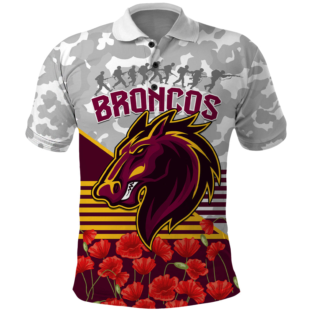 Broncos Rugby ANZAC Day 2024 Polo Shirt Camouflage Style LT9 - Vibe Hoodie Shop